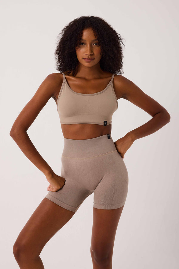 Aura Seamless Şort Bej