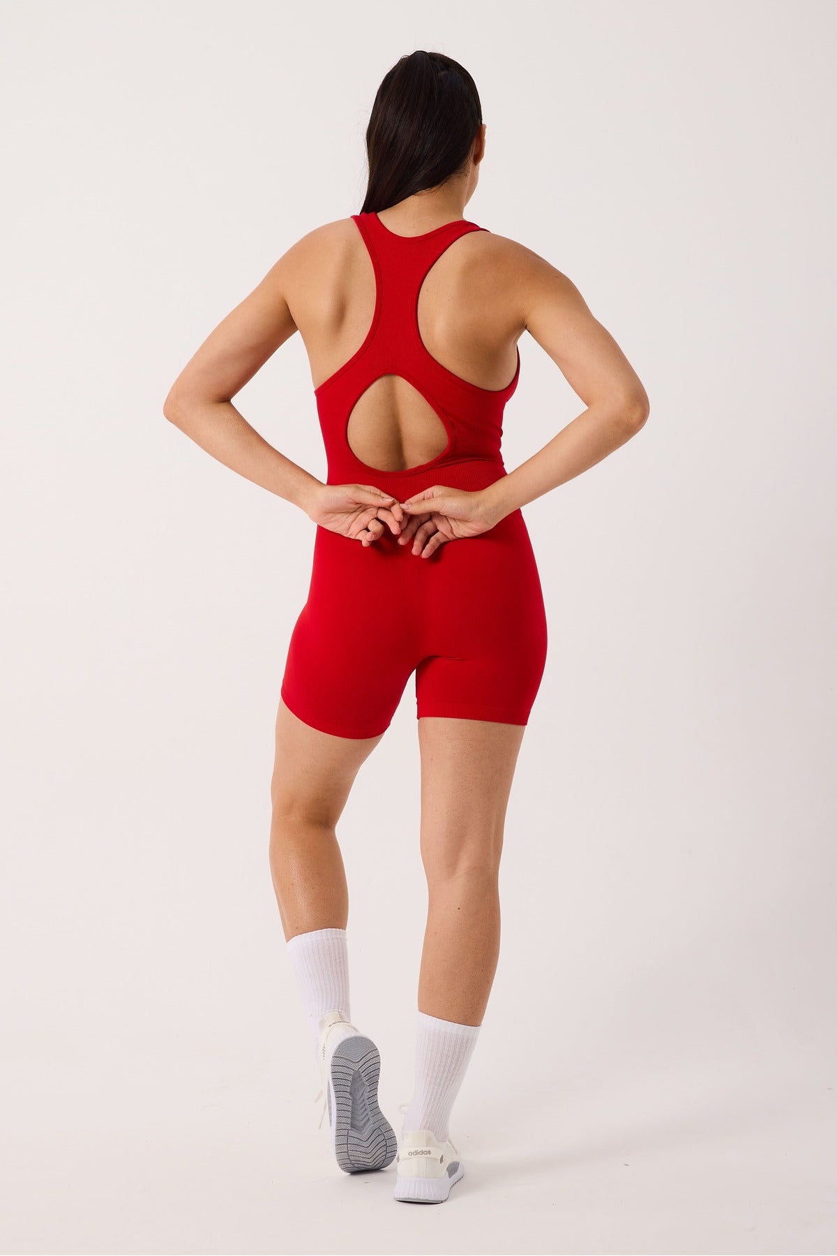 Nova Sırt Dekolteli Seamless Spor Şortlu Tulum