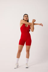 Nova Sırt Dekolteli Seamless Spor Şortlu Tulum