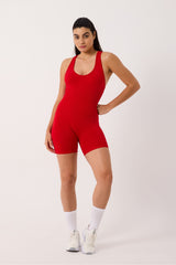 Nova Sırt Dekolteli Seamless Spor Şortlu Tulum