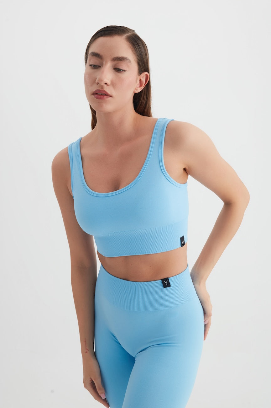 Essential Seamless Kadın Spor Sütyeni Bebe Mavisi