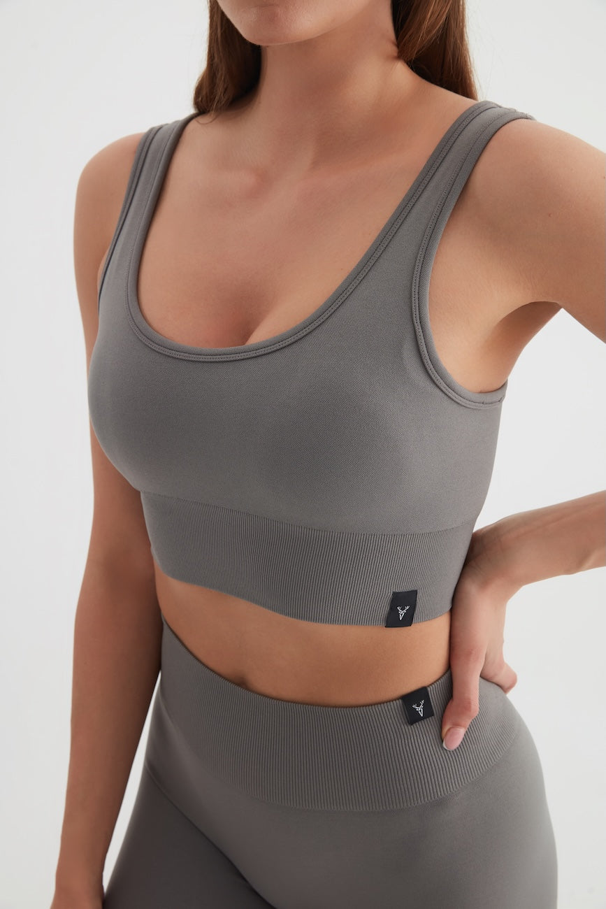 Essential Seamless Kadın Spor Sütyeni Antrasit
