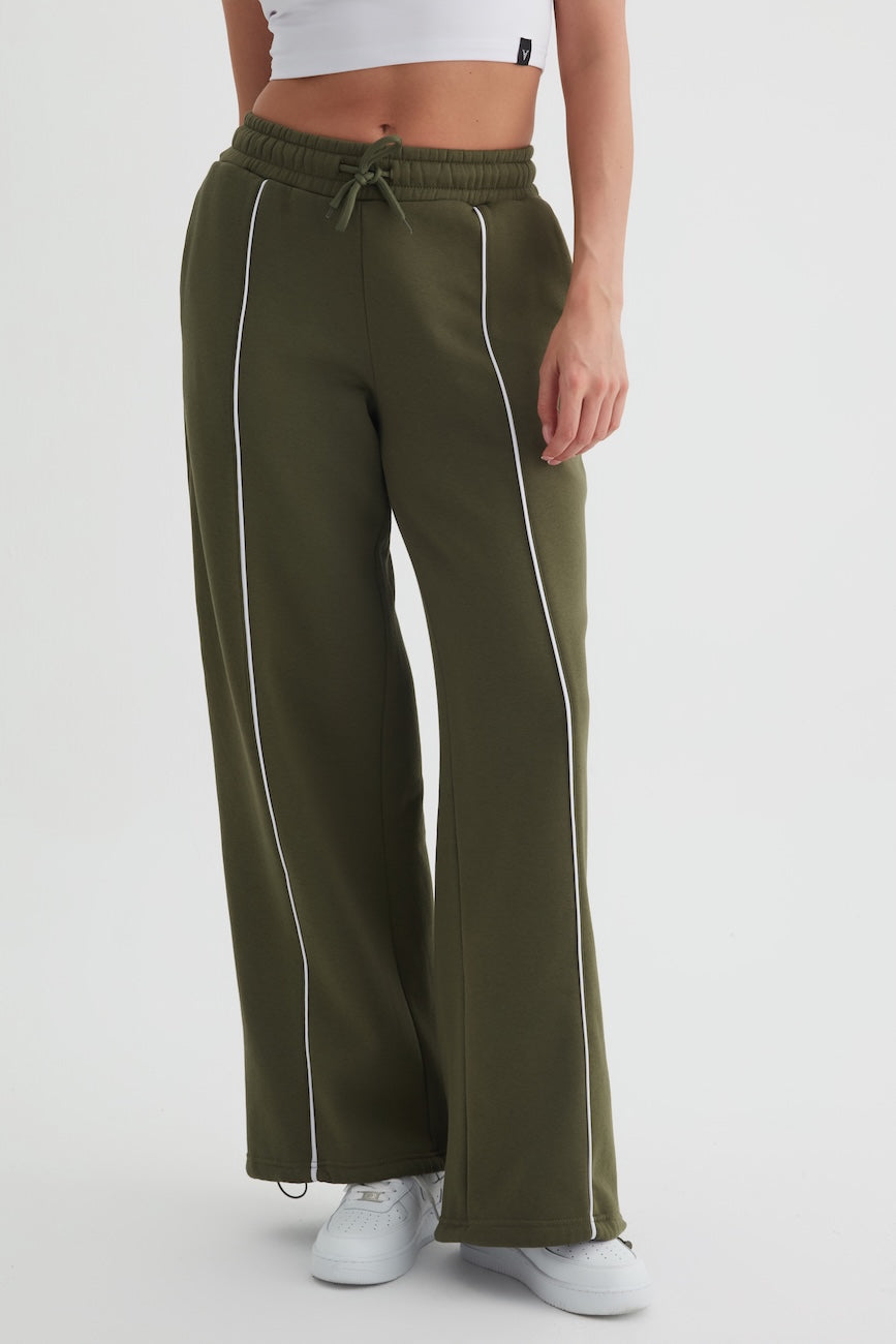 Mira İspanyol Paça Üç İplik Kadın Eşofman Altı Haki