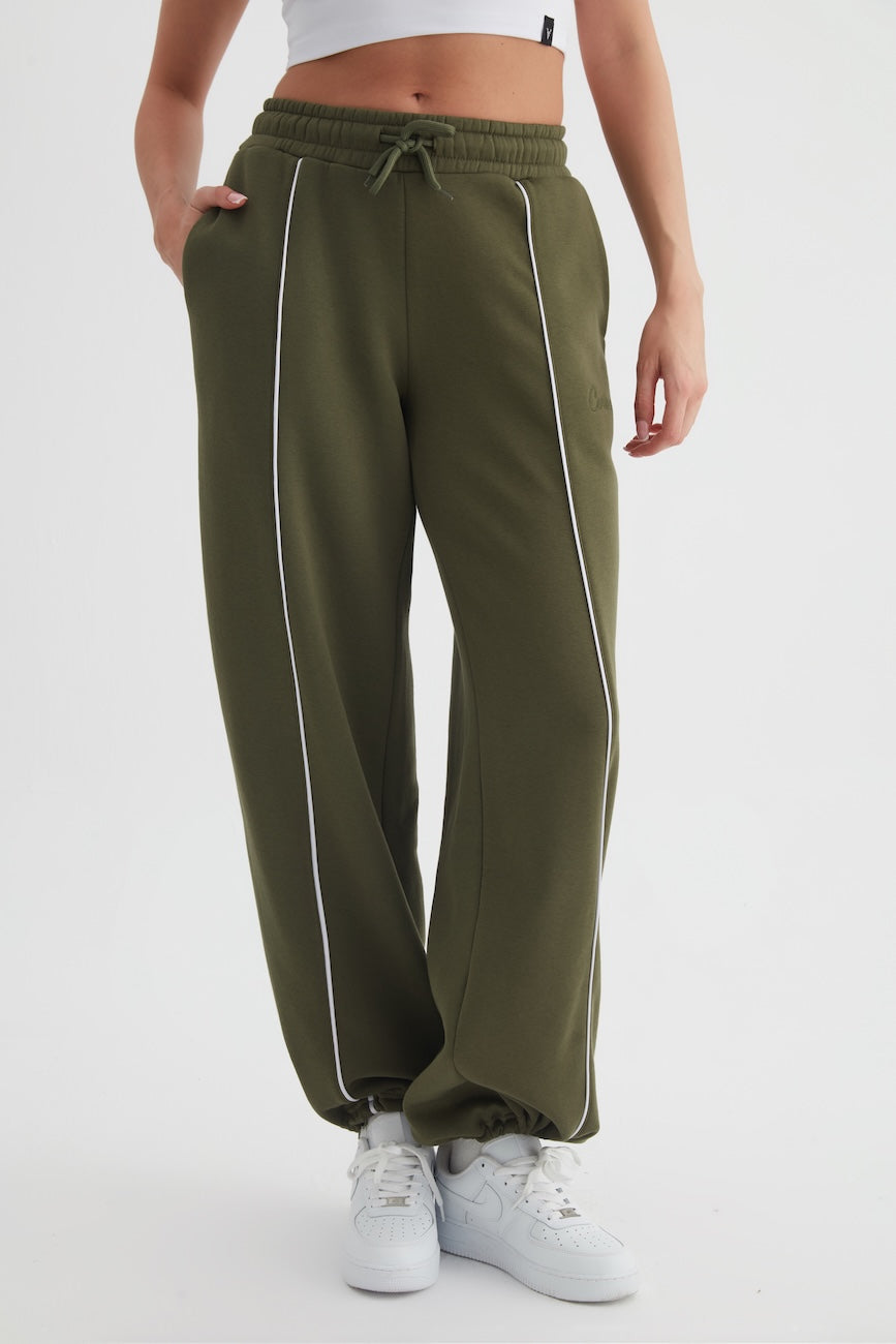 Mira İspanyol Paça Üç İplik Kadın Eşofman Altı Haki