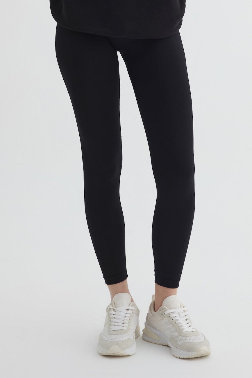 FLEECE Seamless Termal Tayt İçi Polar Yüksek Bel Kışlık Tayt Siyah