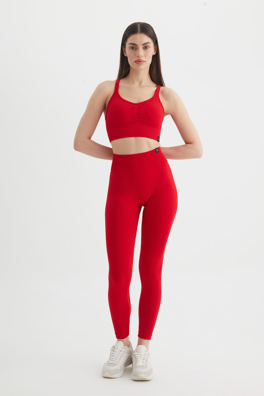 Sally Sırt Detaylı Toparlayıcı Spor Bra Kırmızı