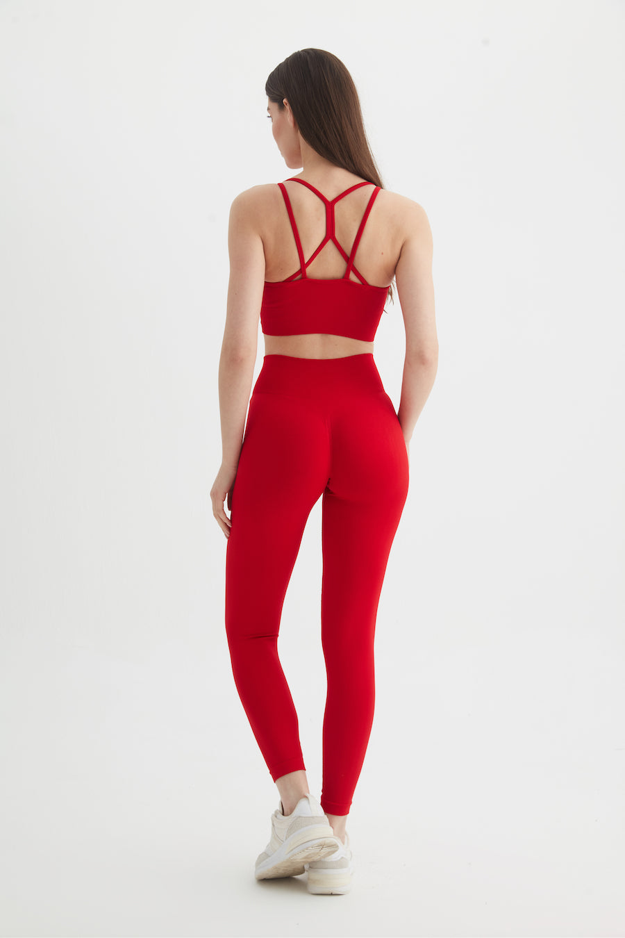 Sally Yüksek Bel Toparlayıcı Spor Tayt Kırmızı