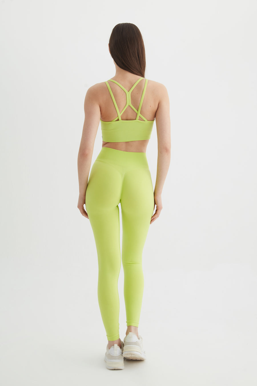 Sally Yüksek Bel Toparlayıcı Spor Tayt Petrol Neon Yeşil