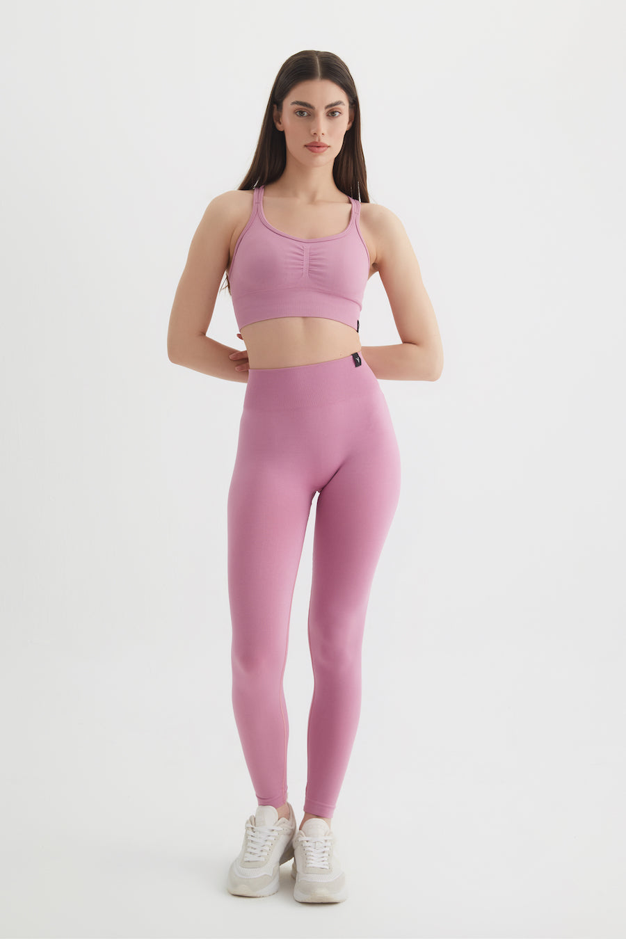 Sally Yüksek Bel Toparlayıcı Spor Tayt Pembe