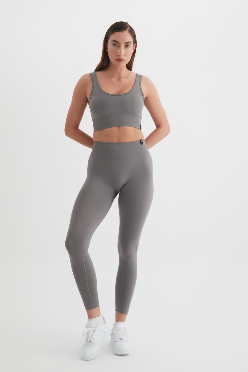 Essential Seamless Yüksek Bel Toparlayıcı Kadın Tayt Antrasit