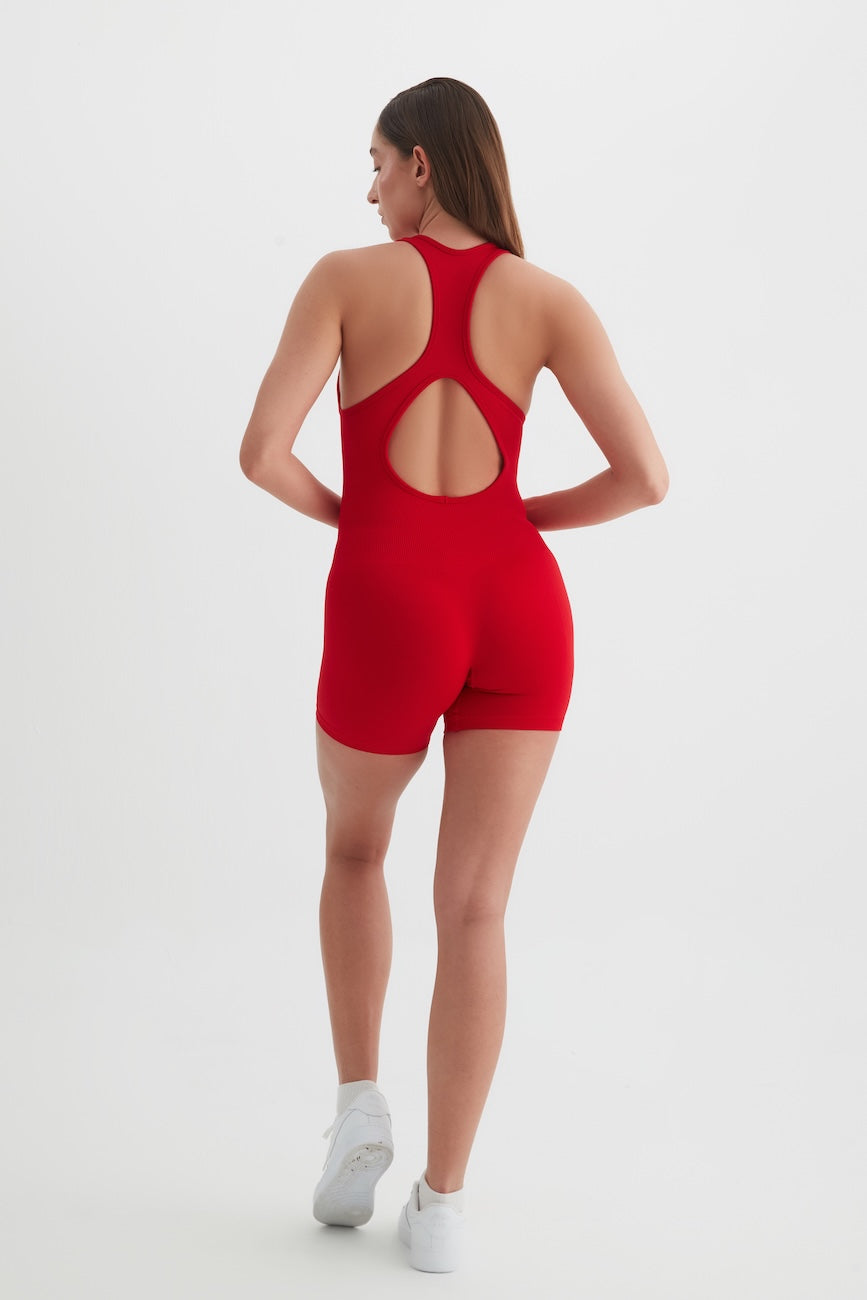 Nova Seamless Kadın Spor Tulum Kırmızı