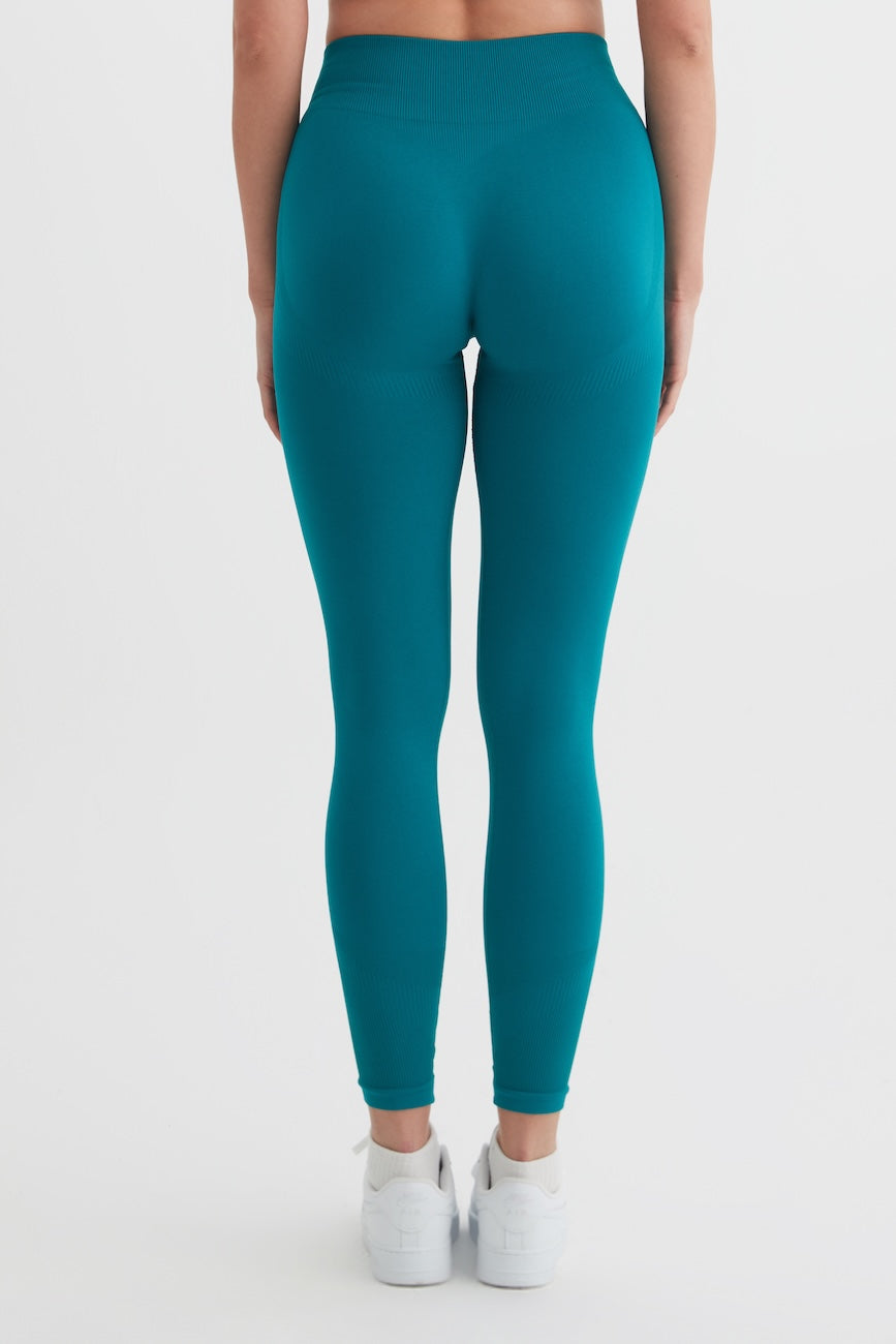 LUMA Seamless Yüksek Bel Spor Tayt Petrol Yeşili