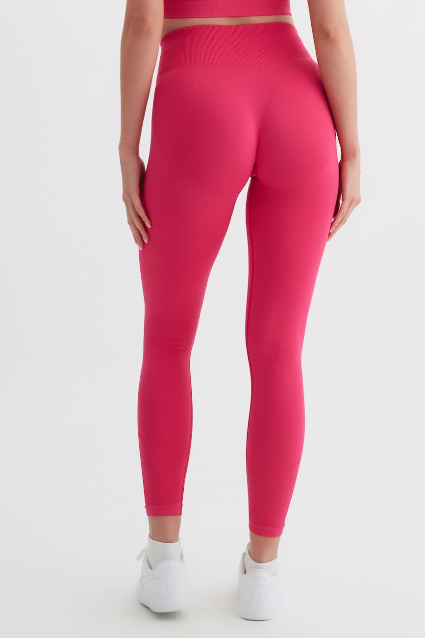 LUMA Seamless Yüksek Bel Spor Tayt Fuşya