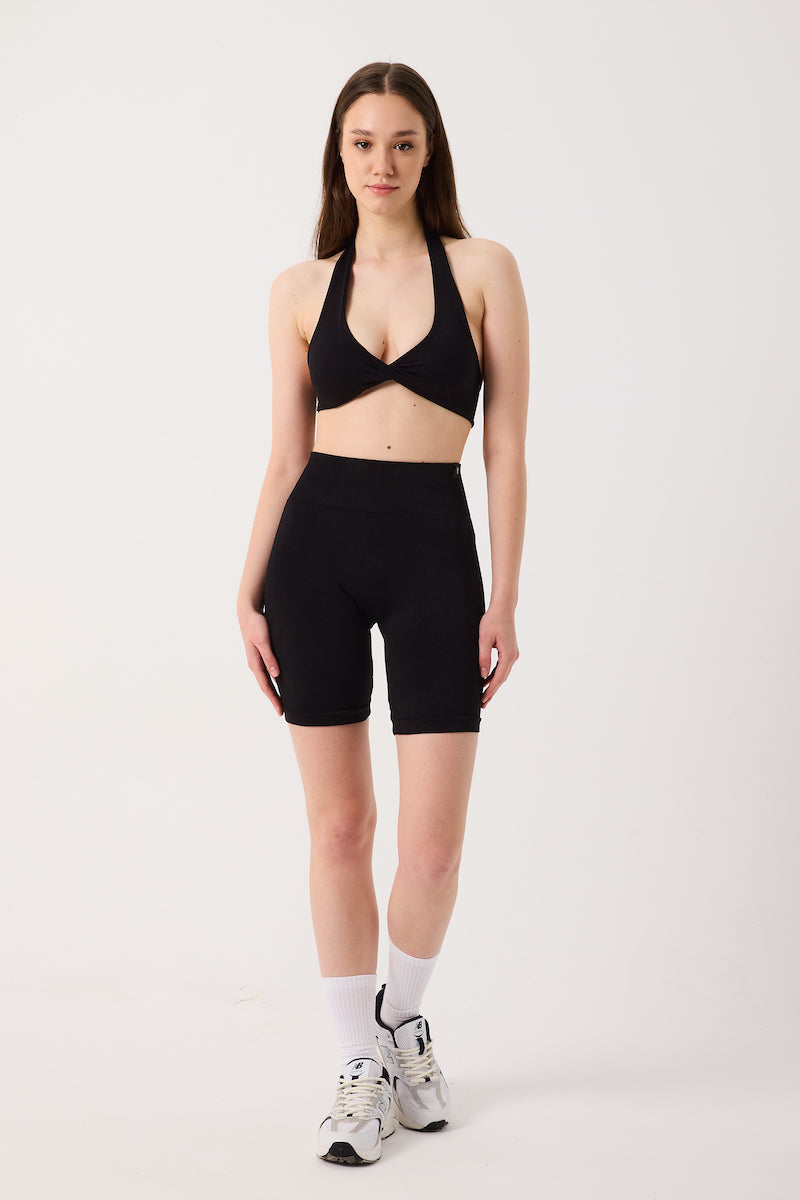 Amara Yüksel Bel Toparlayıcı Şort Siyah