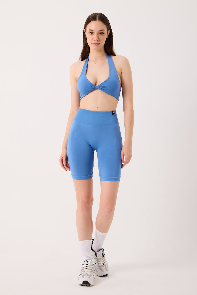 Amara Yüksel Bel Toparlayıcı Şort Mavi