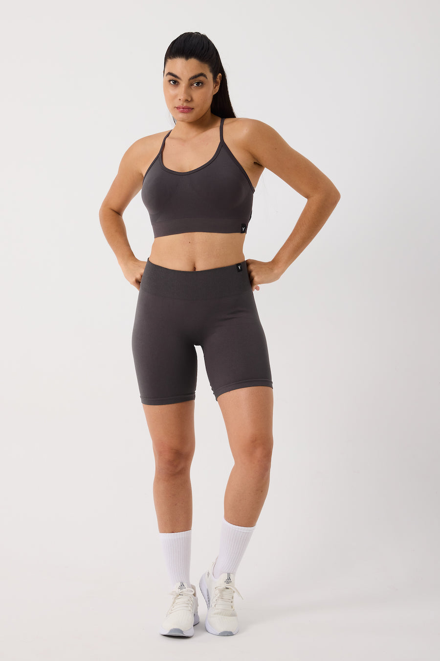 Luma Yüksek Bel Spor Şort Gri