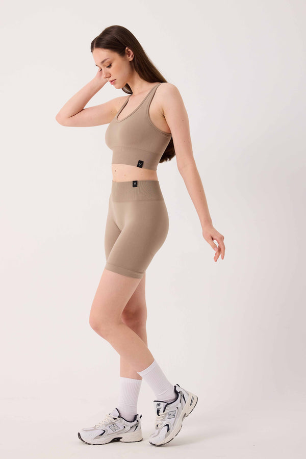 Essential Seamless Şort Bej