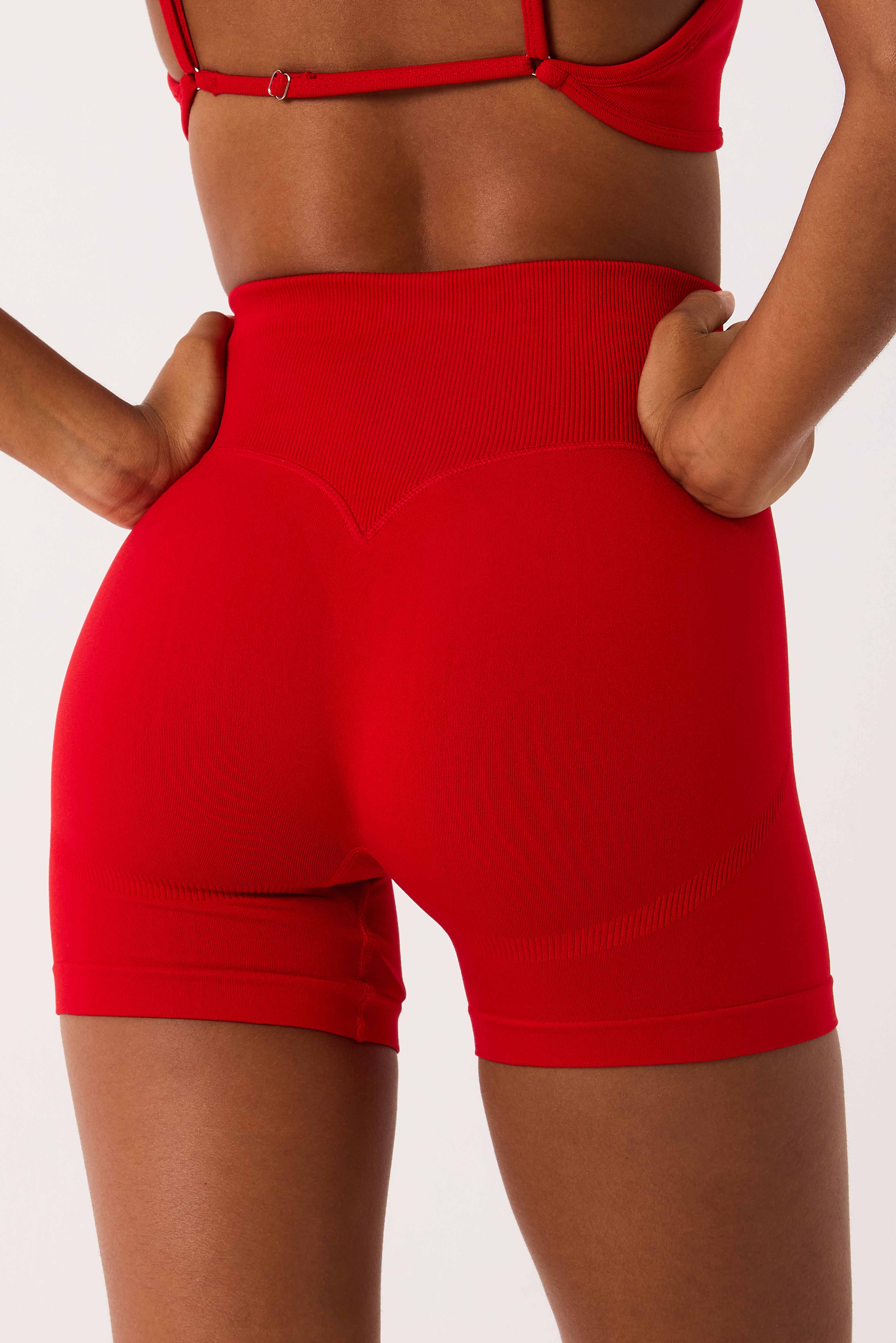 Aura Seamless Şort Kırmızı