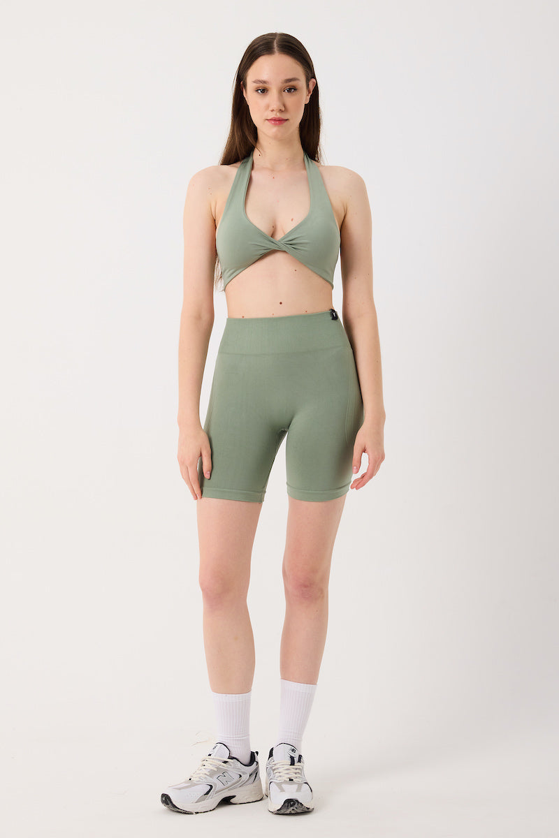 Amara Yüksel Bel Toparlayıcı Şort Yeşil