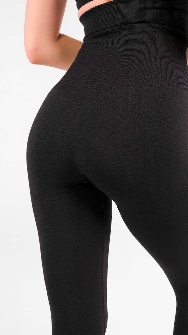 Sculpt Yüksek Bel Korseli Spor Tayt Siyah