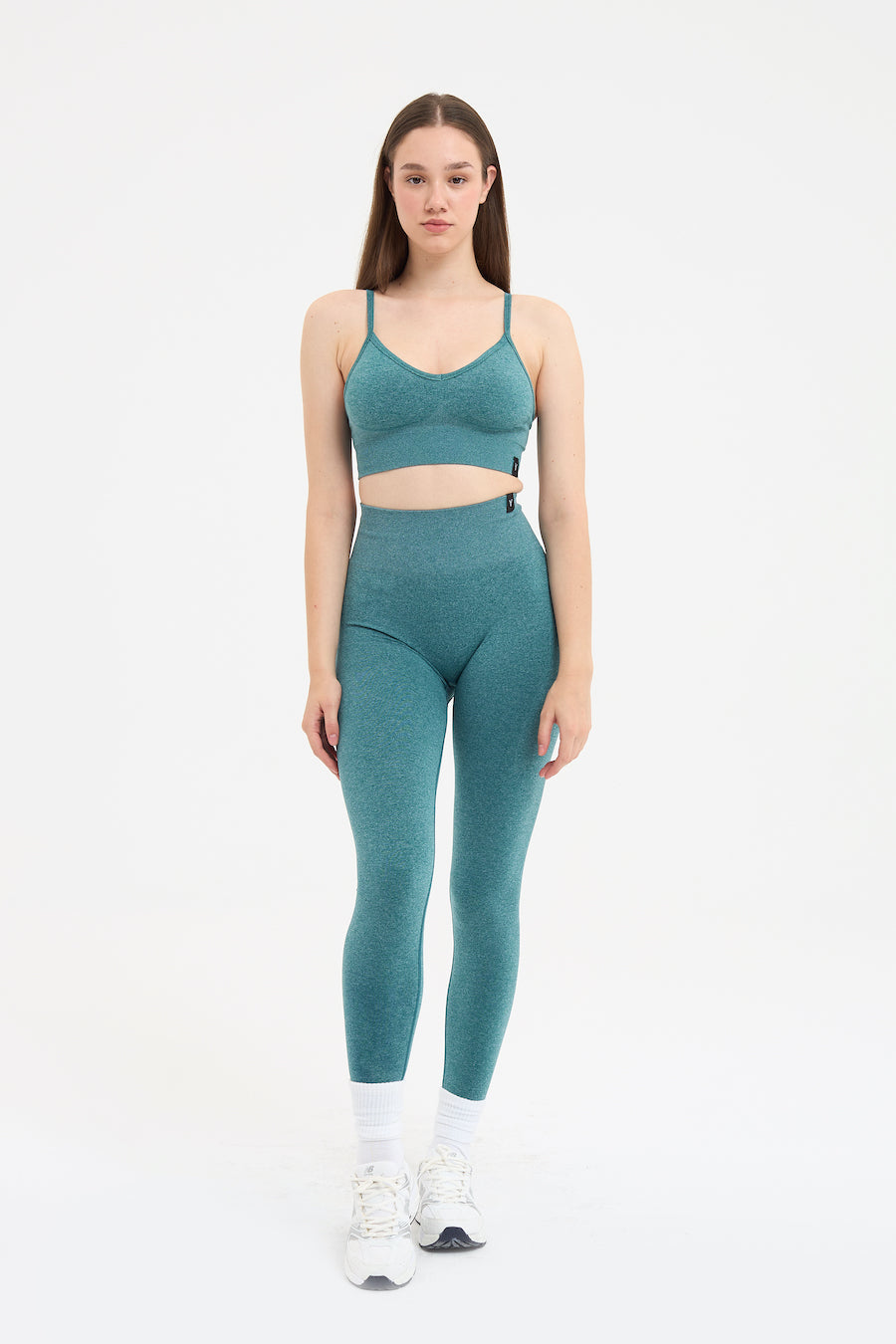 Urban Melanj Yüksek Bel Spor Tayt Yeşil