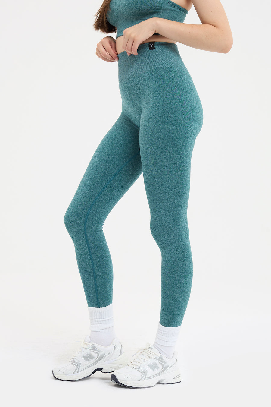 Urban Melanj Yüksek Bel Spor Tayt Yeşil
