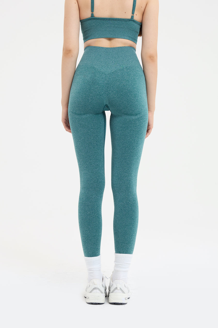 Urban Melanj Yüksek Bel Spor Tayt Yeşil