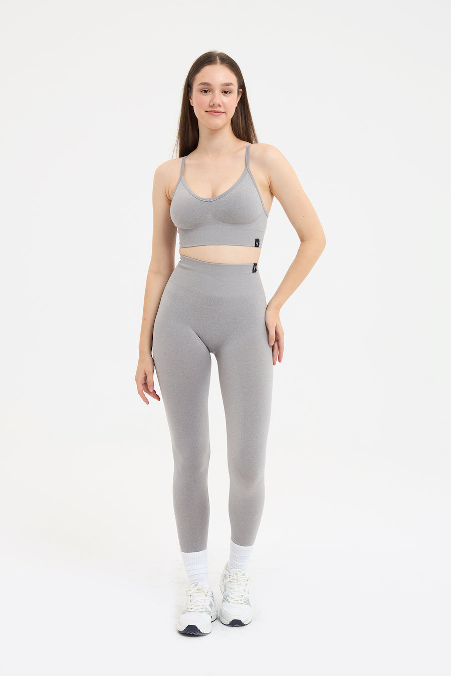 Urban Melanj Askılı Spor Bra Gri