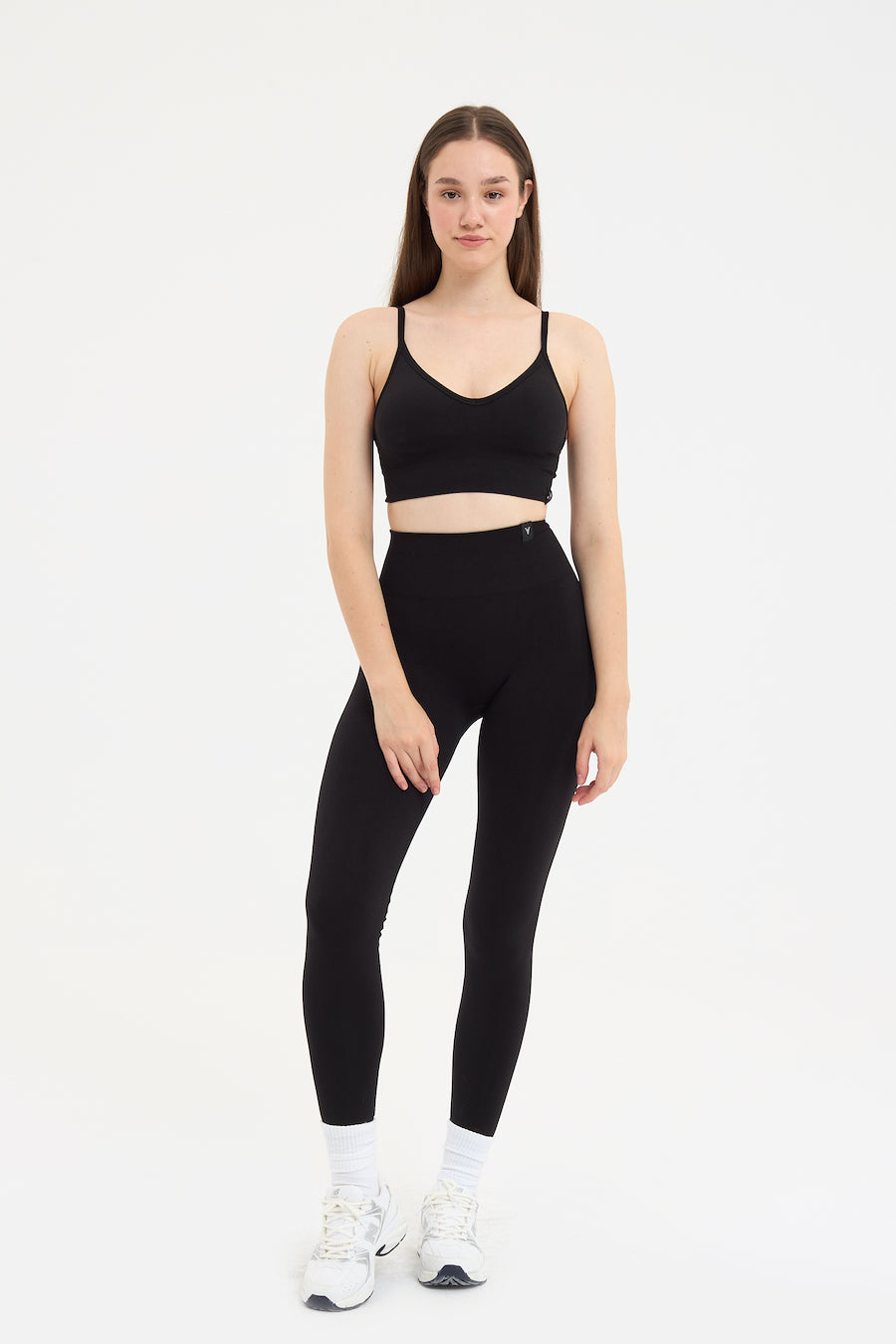 Urban Melanj Yüksek Bel Spor Tayt Siyah