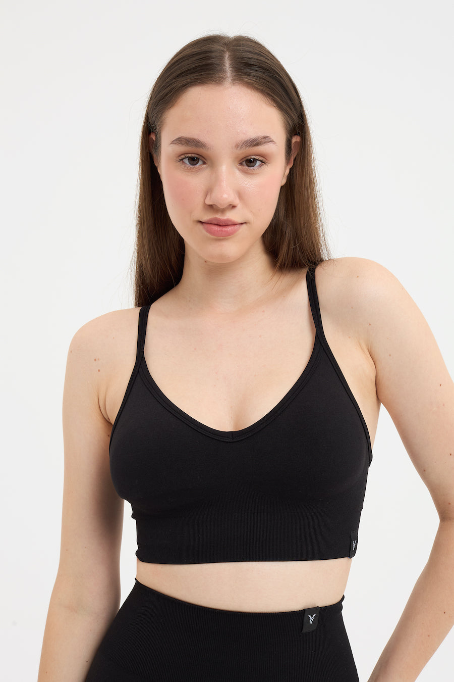 Urban Melanj Askılı Spor Bra Siyah