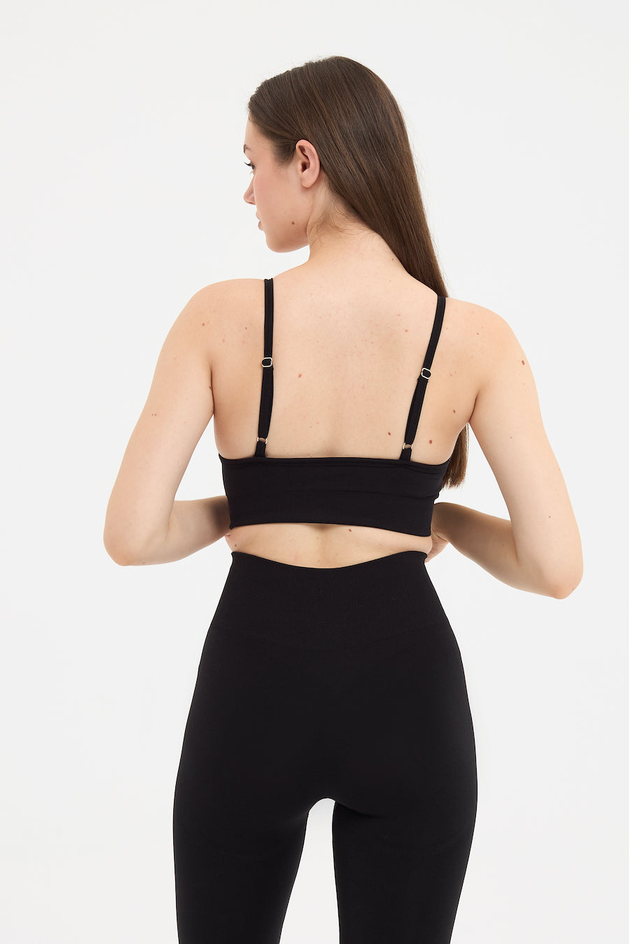 Urban Melanj Askılı Spor Bra Siyah