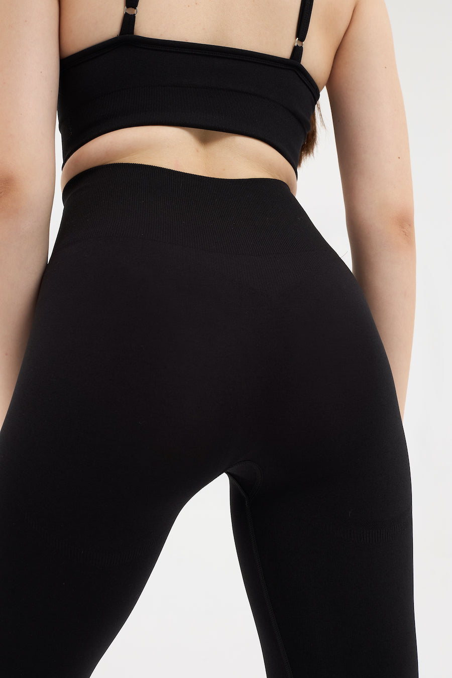Urban Melanj Yüksek Bel Spor Tayt Siyah