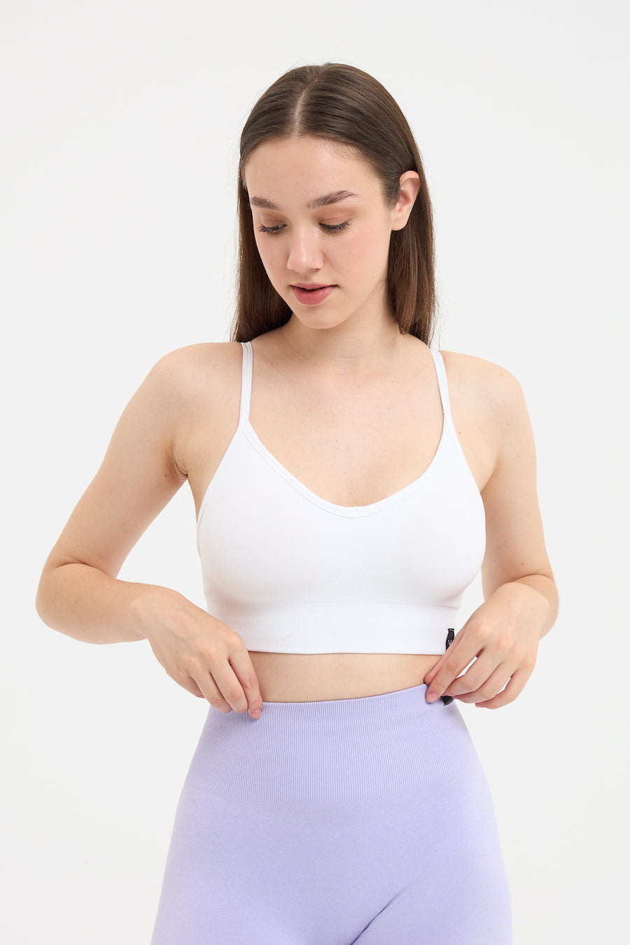 Urban Melanj Askılı Spor Bra Beyaz