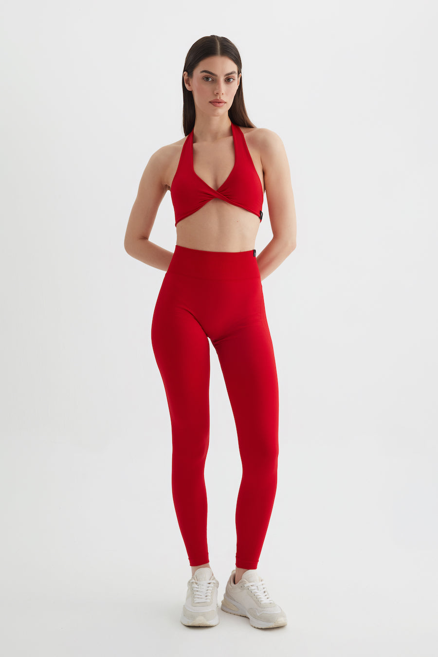 Amara Yüksek Bel Toparlayıcı Spor Tayt Kırmızı