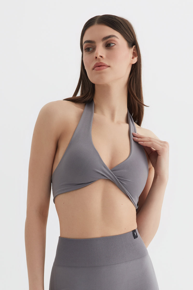 Amara Halter Yaka Bra Gri
