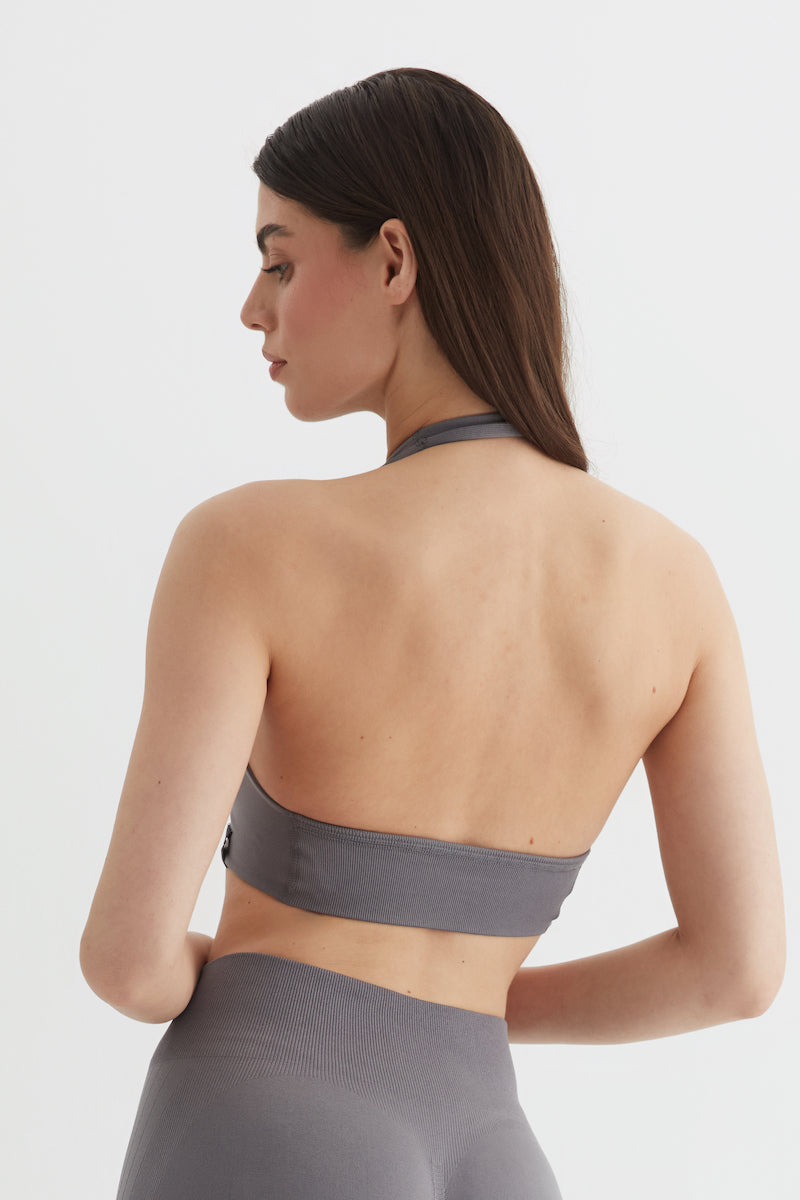 Amara Halter Yaka Bra Gri