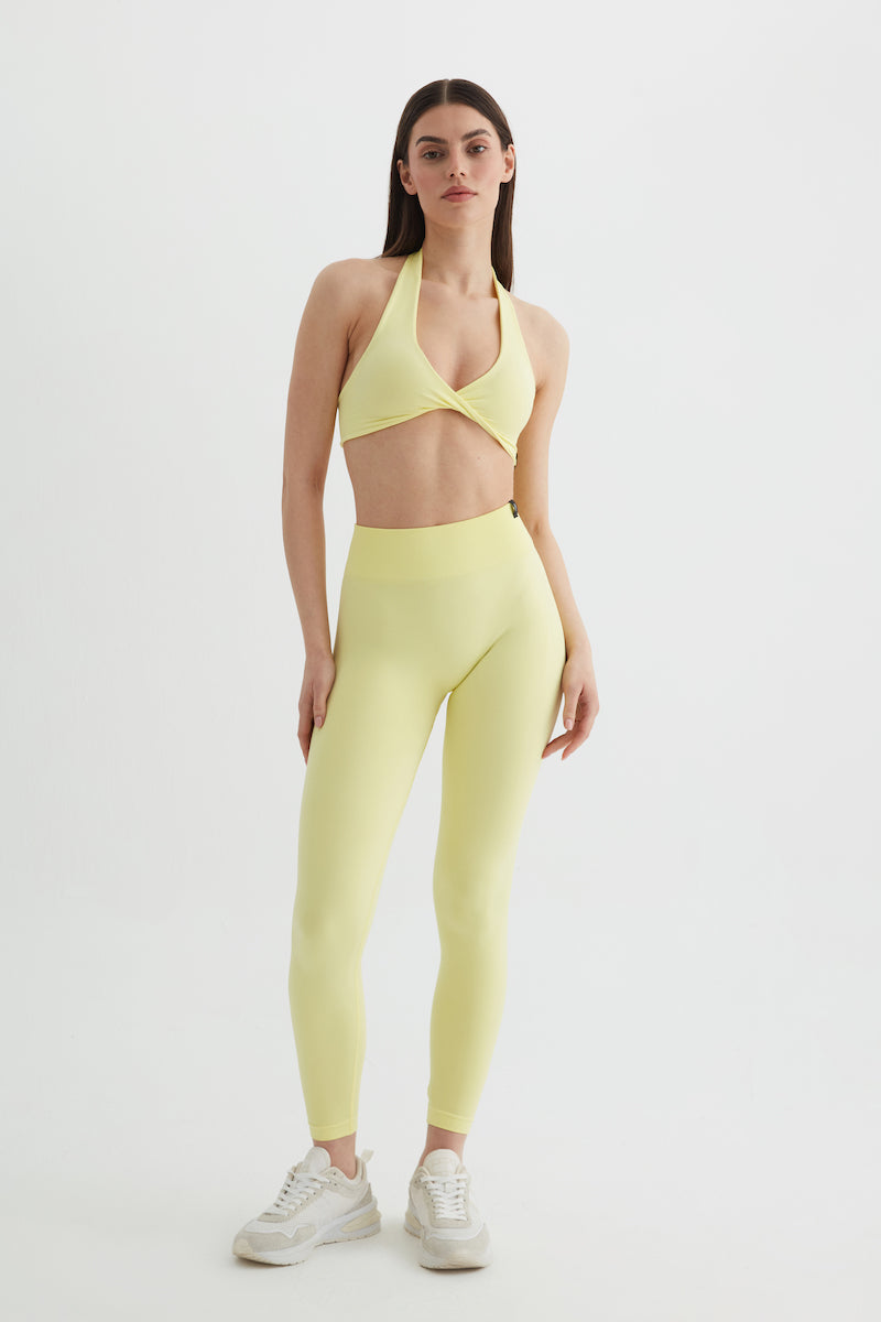 Amara Yüksek Bel Toparlayıcı Spor Tayt Sarı