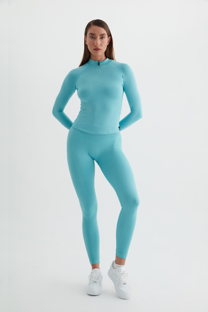 Vistara Seamless Yüksek Bel Toparlayıcı Kadın Spor Taytı Turkuaz