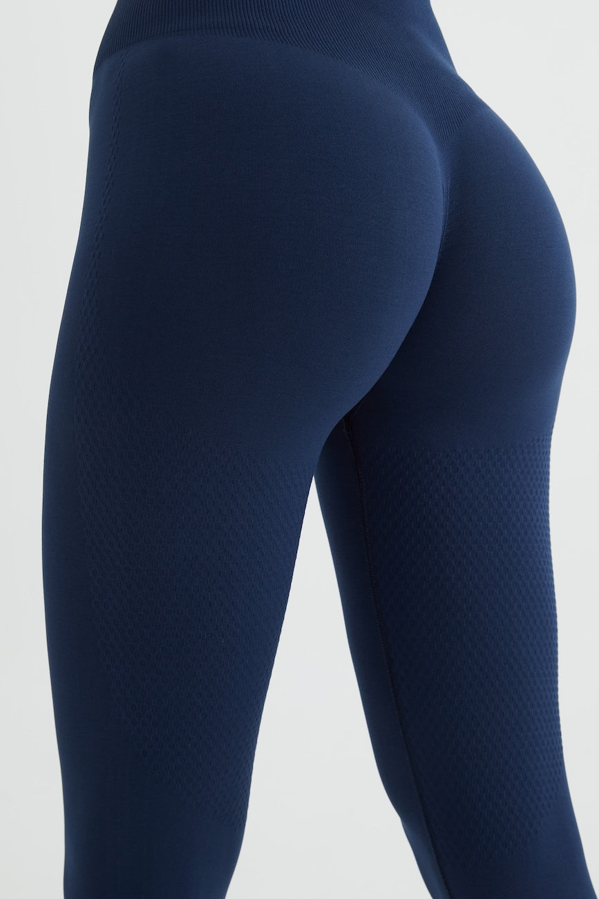 Form Selülit Gizleyici Yüksek Bel Seamless Tayt Lacivert