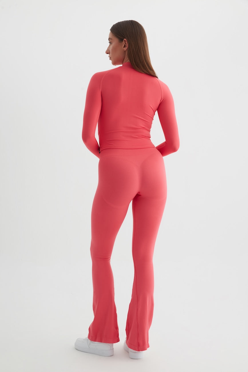 Vistara Uzun Kollu Yarım Fermuarlı Spor Üst Fuşya