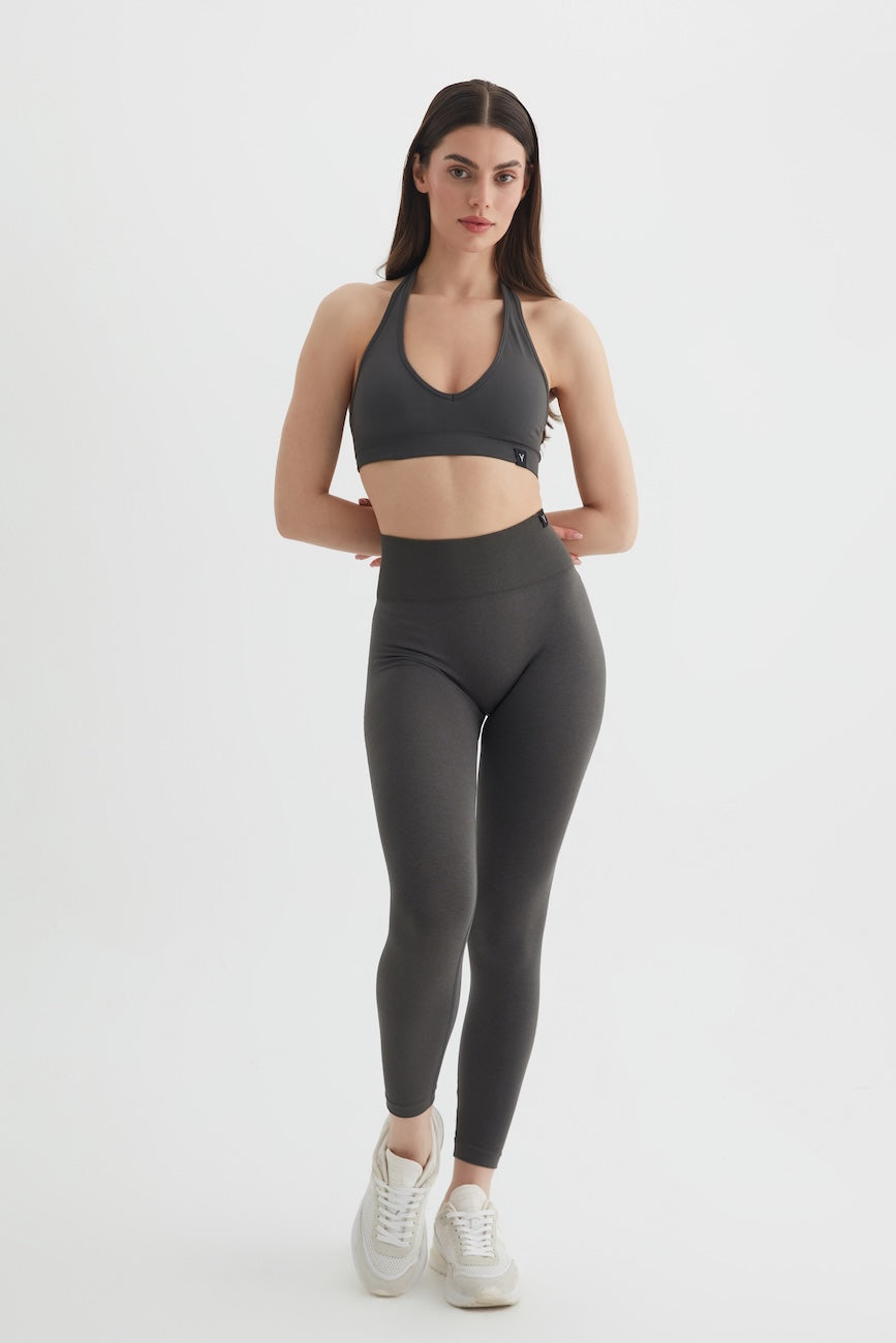 Form Selülit Gizleyici Yüksek Bel Seamless Tayt Antrasit