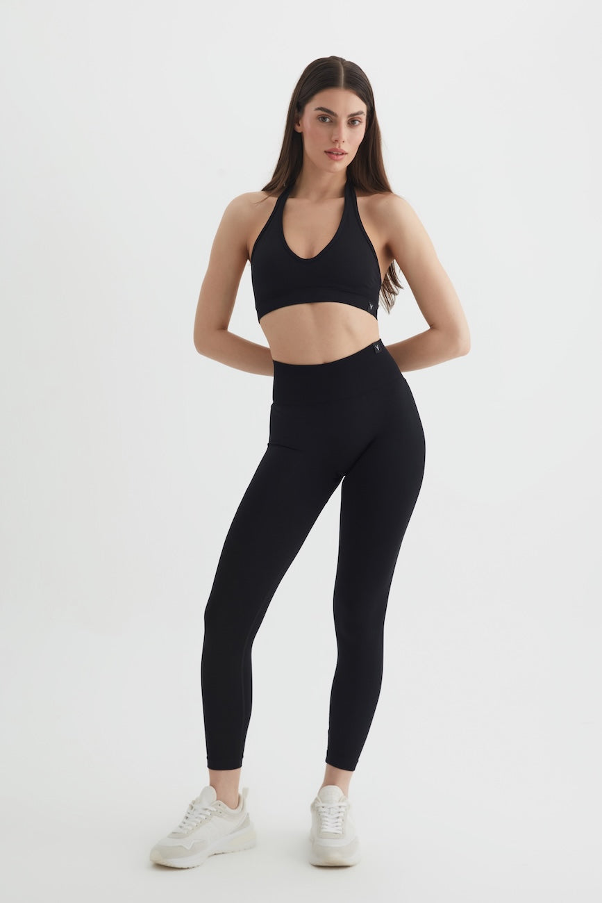Form Selülit Gizleyici Yüksek Bel Seamless Tayt Siyah