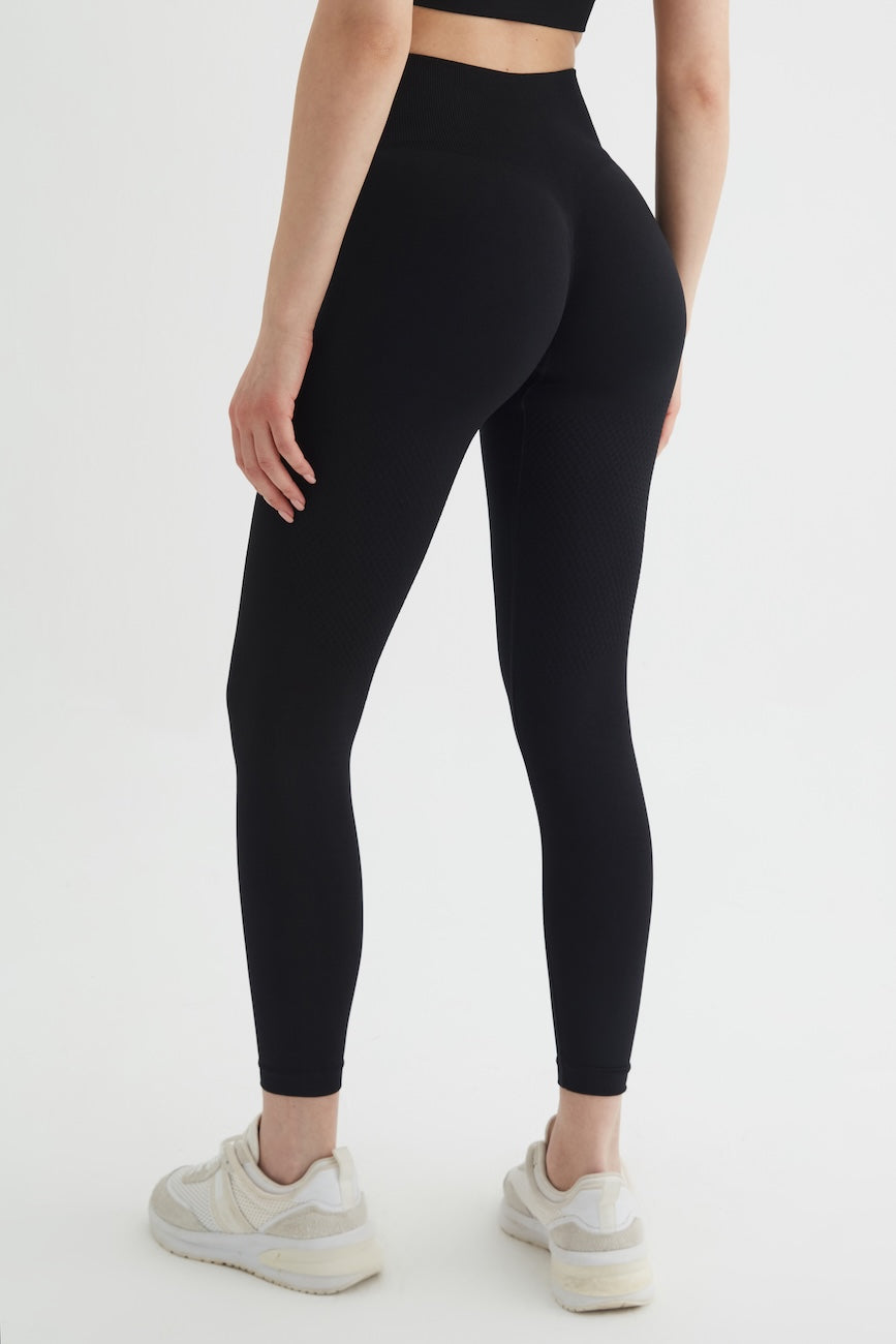 Form Selülit Gizleyici Yüksek Bel Seamless Tayt Siyah