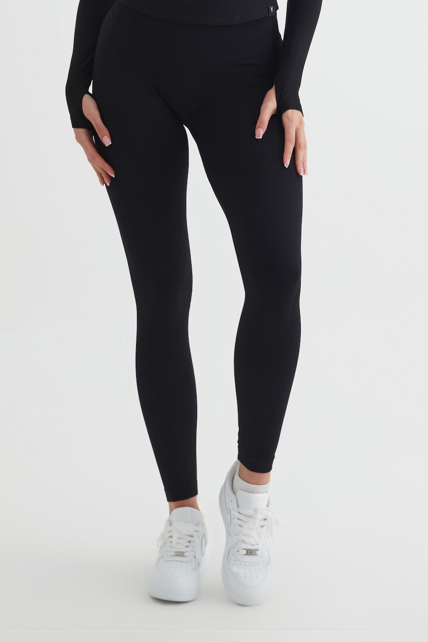 Vistara Seamless Yüksek Bel Toparlayıcı Kadın Spor Taytı Siyah