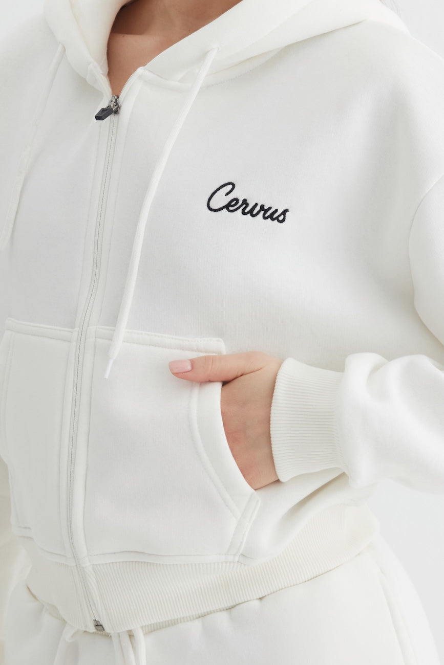 Liri Üç İplik Kapüşonlu Kadın Eşofman Takımı Ekru