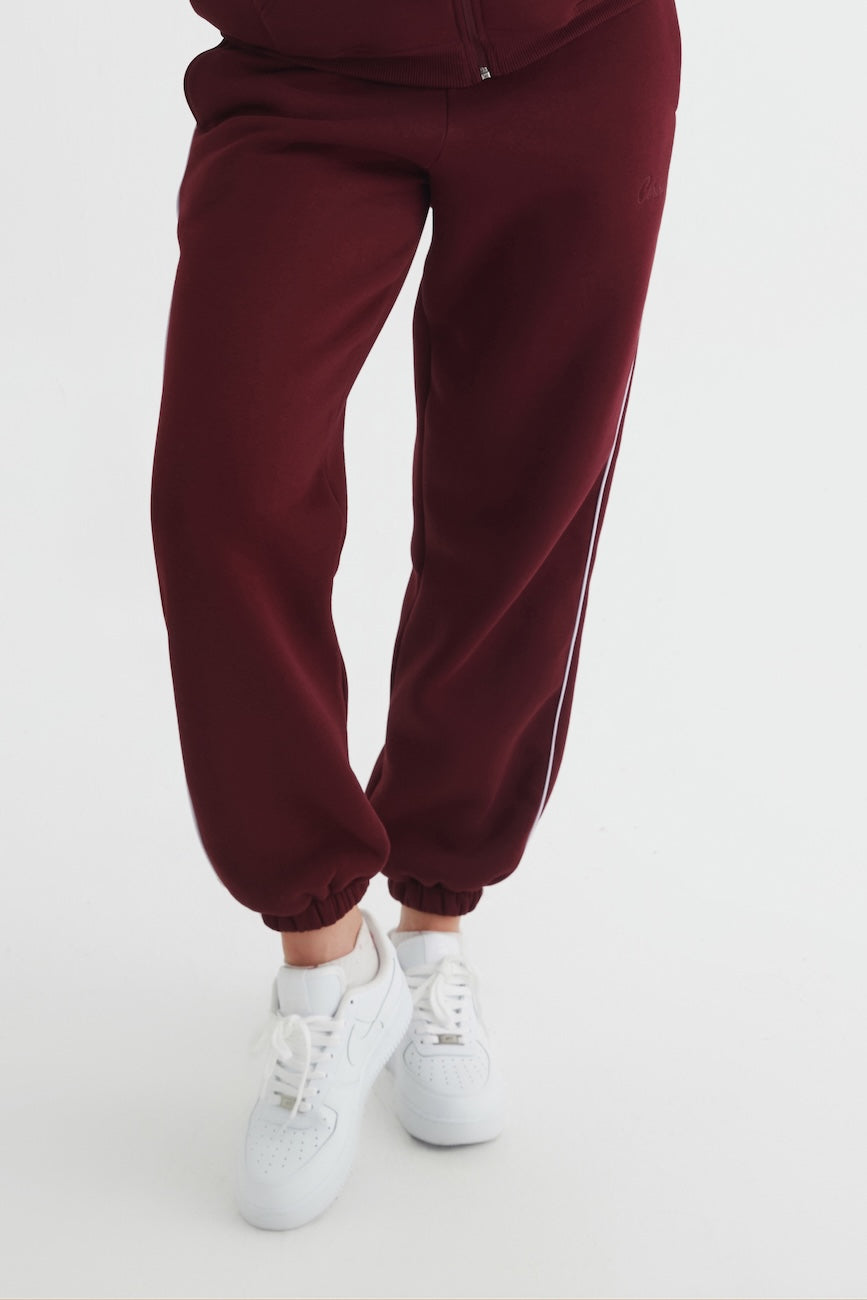 Elora Üç İplik Kapüşonlu Kadın Eşofman Takımı  Bordo