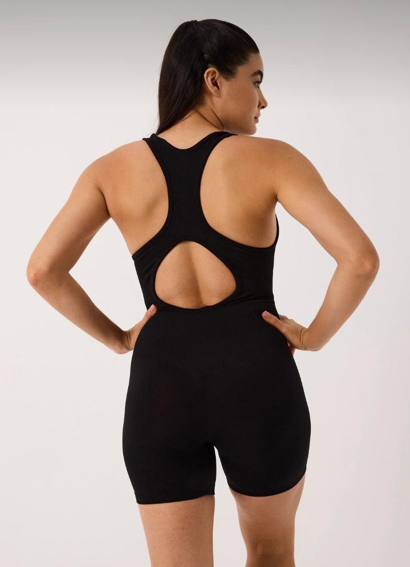 Nova Sırt Dekolteli Seamless Spor Şortlu Tulum