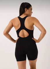 Nova Sırt Dekolteli Seamless Spor Şortlu Tulum