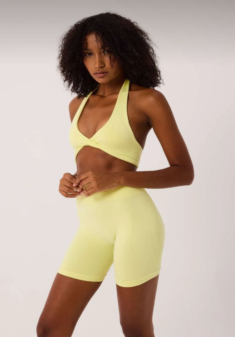 Amara Seamless Spor Şort Sarı