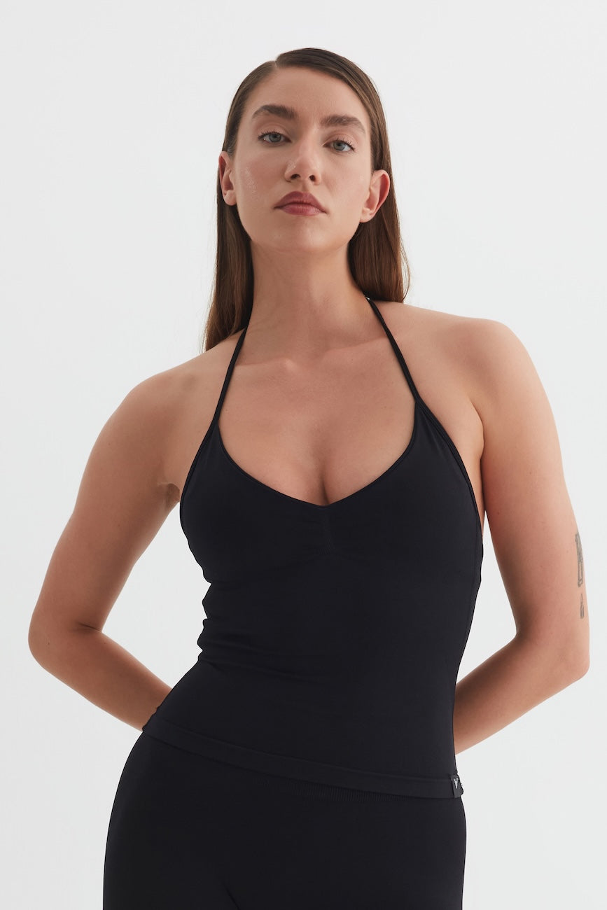 Vistara Seamless İnce Askılı Kadın Spor Sütyeni Siyah